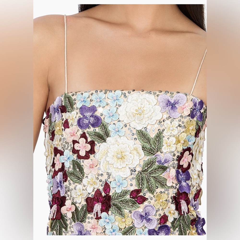 Alice + Olivia Velia Floral Embellished Minidress $1495 NWT Size 4 - Picture 2 of 13